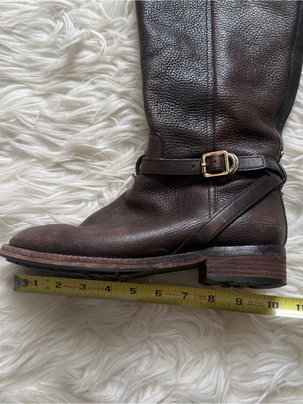 Tory Burch Leather Zip Up Boots Dark Brown - Picture 6 of 13
